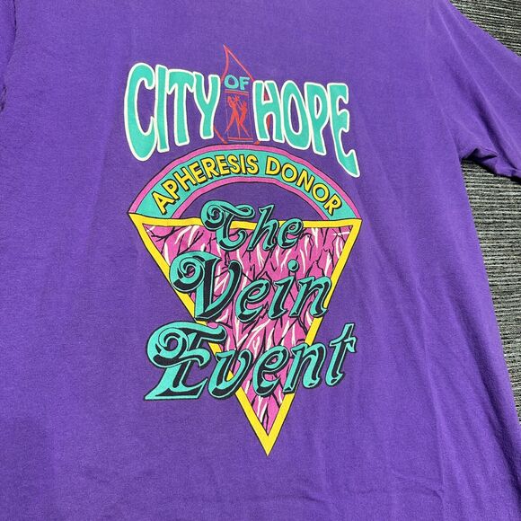 City of Hope Vein Event T Shirt Men's M Purple Vintage Short Sleeve - Picture 3 of 10
